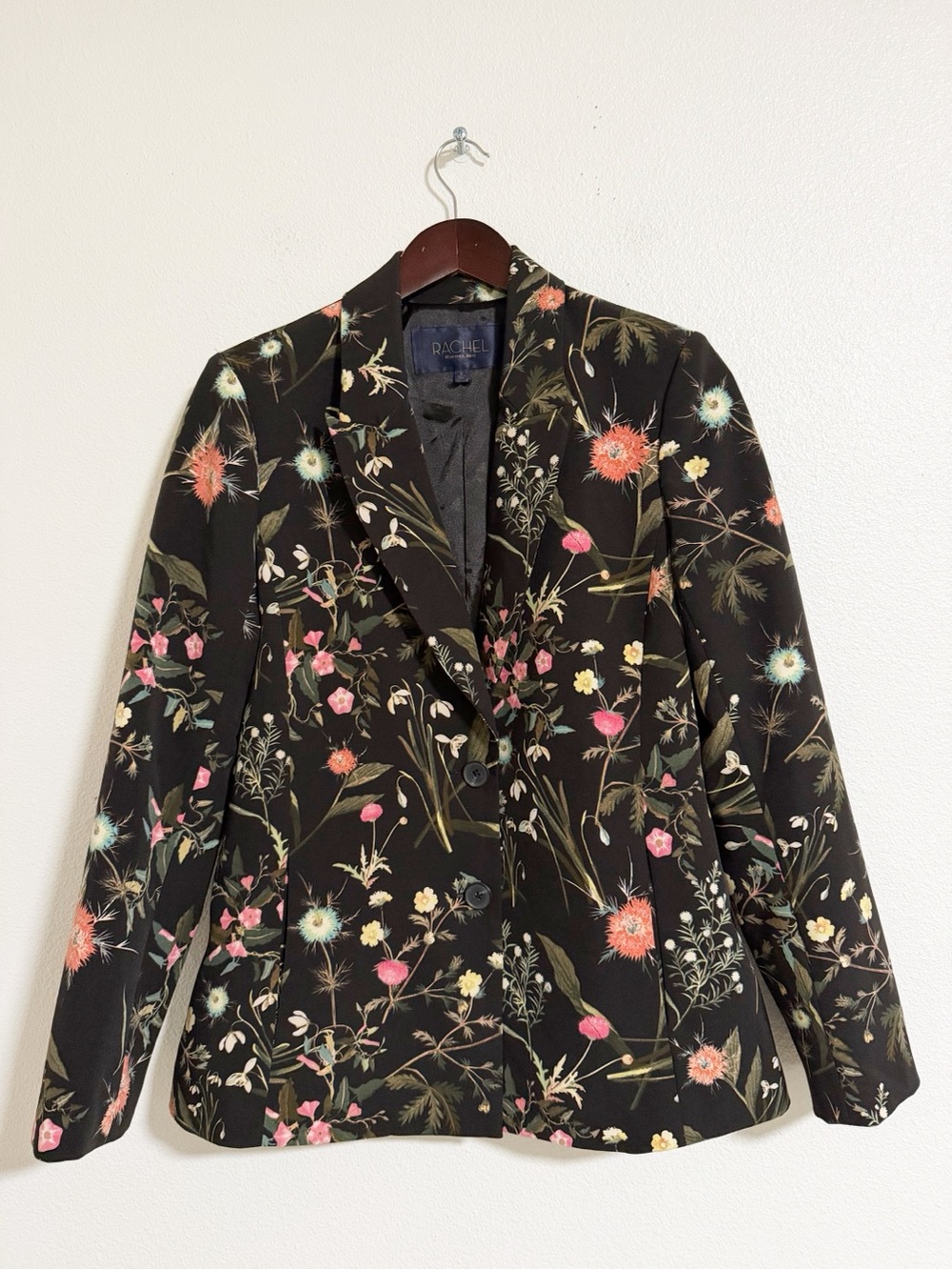 Rachel Roy Black Floral Blazer Size 8